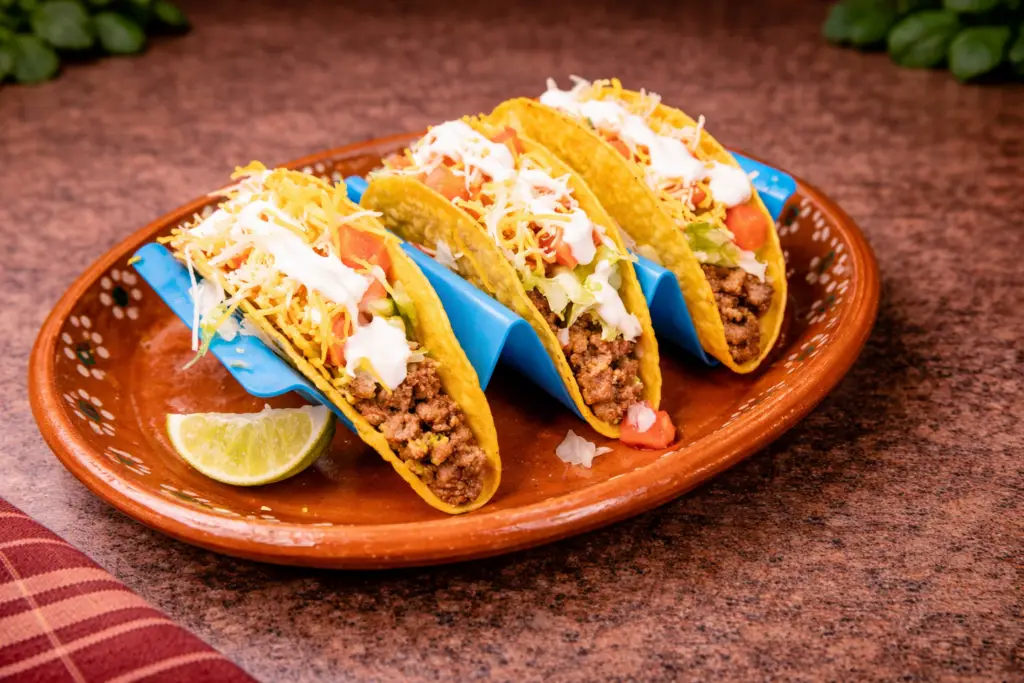 Crispy tacos in Fort Myers La Fondita mexican restaurant with cheese and lettuce