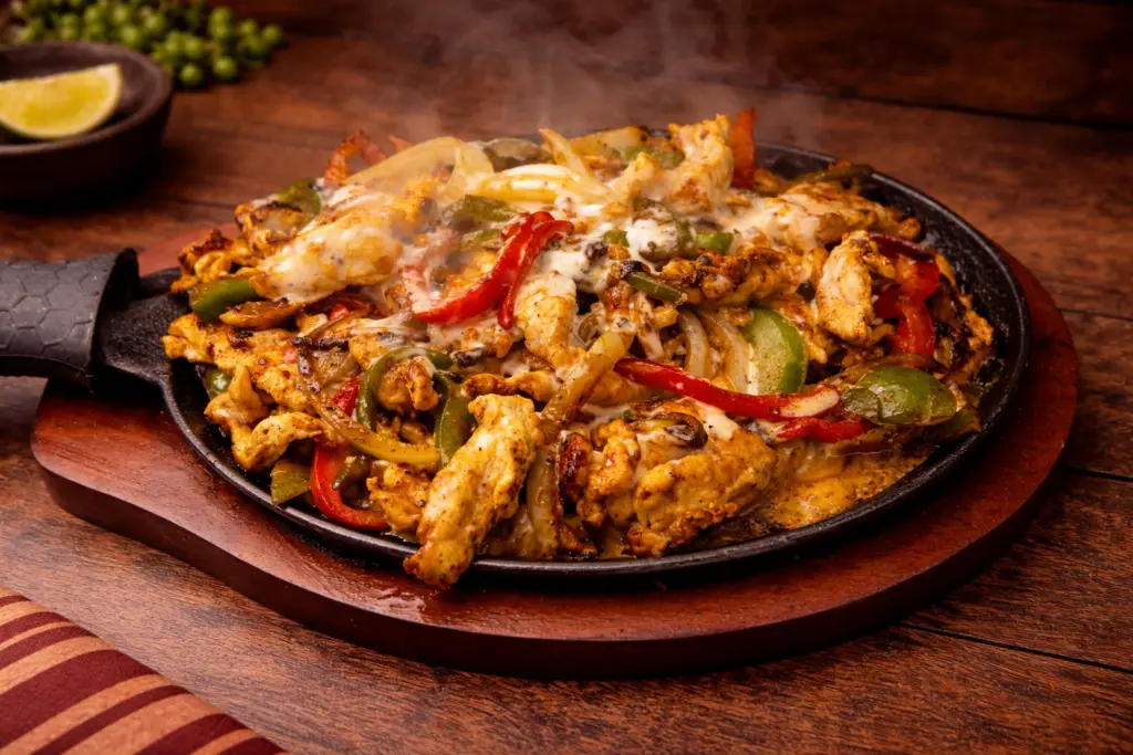 Mixed fajitas in Fort Myers La Fondita mexican restaurant with steak chicken and shrimp