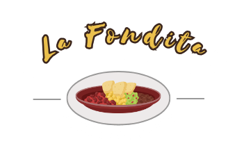La Fondita Mexican Food logo with stylized text and a Mexican dish illustration on a gray background.